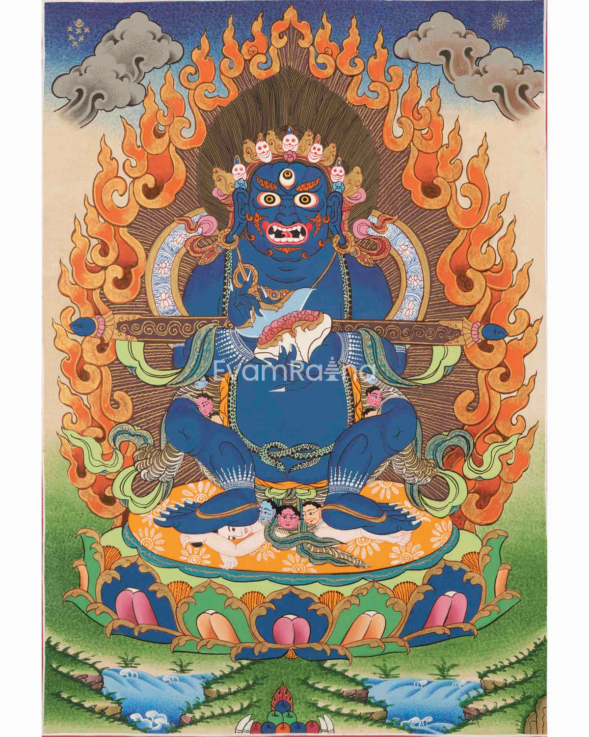 Hand Painted Wrathful Dharmapala