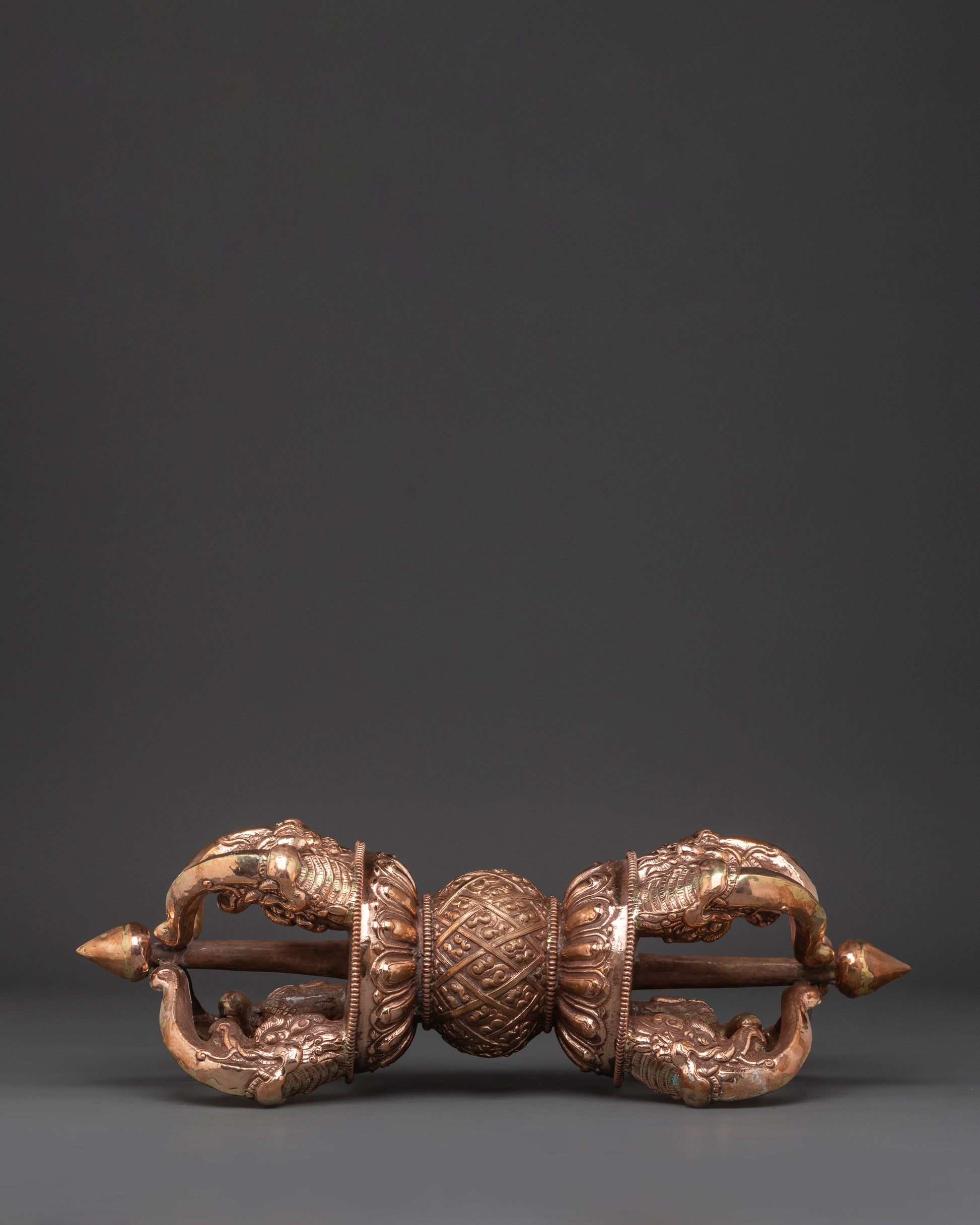 Copper Vajra with Sacred Symbols