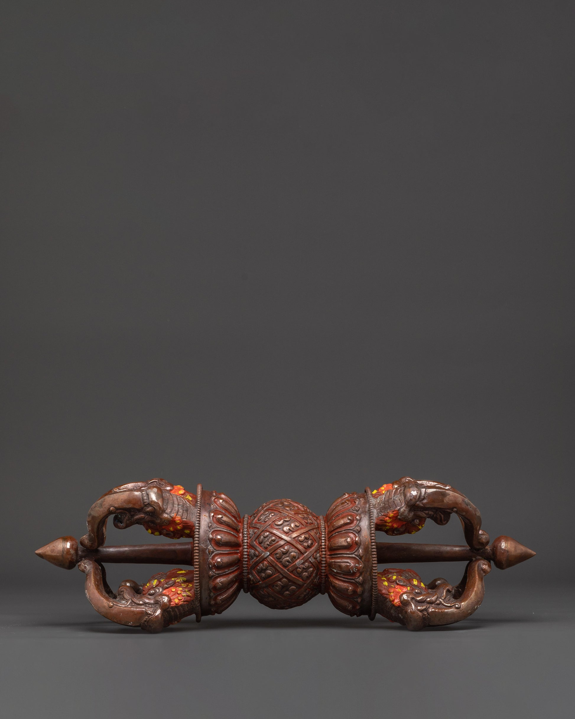 Buddhist Tantric Oxidized Copper Vajra