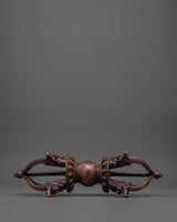 Large Oxidized Copper Vajra Sculpture