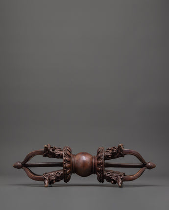 Large Oxidized Copper Vajra Sculpture