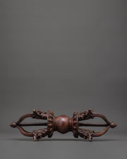 Large Oxidized Copper Vajra Sculpture