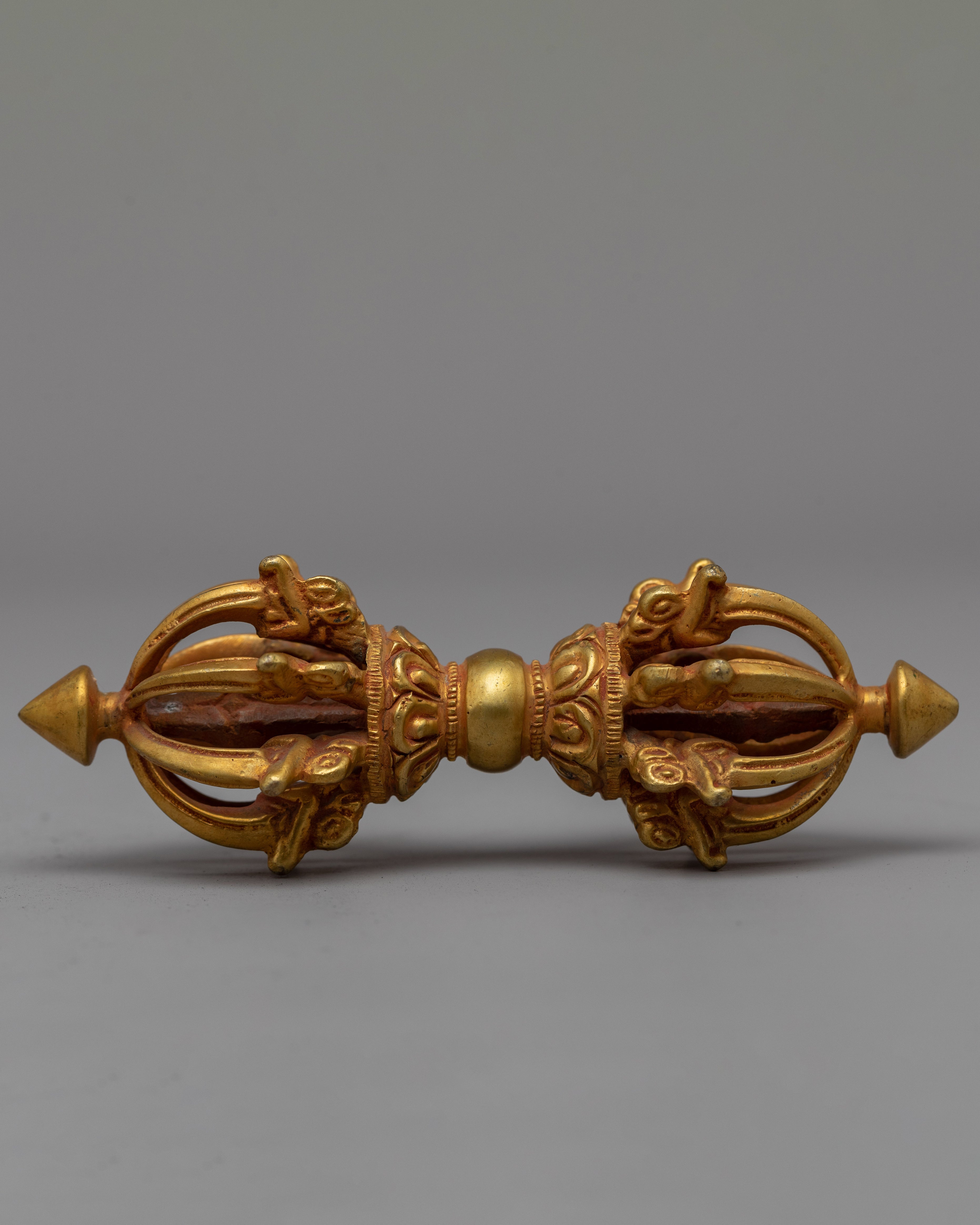 Vajba Handmade Tibetan Vajra Thunderbolt, 24k Gold Plated Vajra for ...