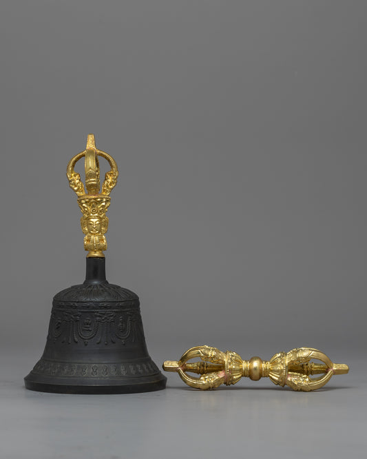 Brass Vajra and Bell Set