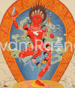 Dakini Vajravarahi Thangka Print | The Goddess of Vajra | Canvas Print for Spiritual Empowerment