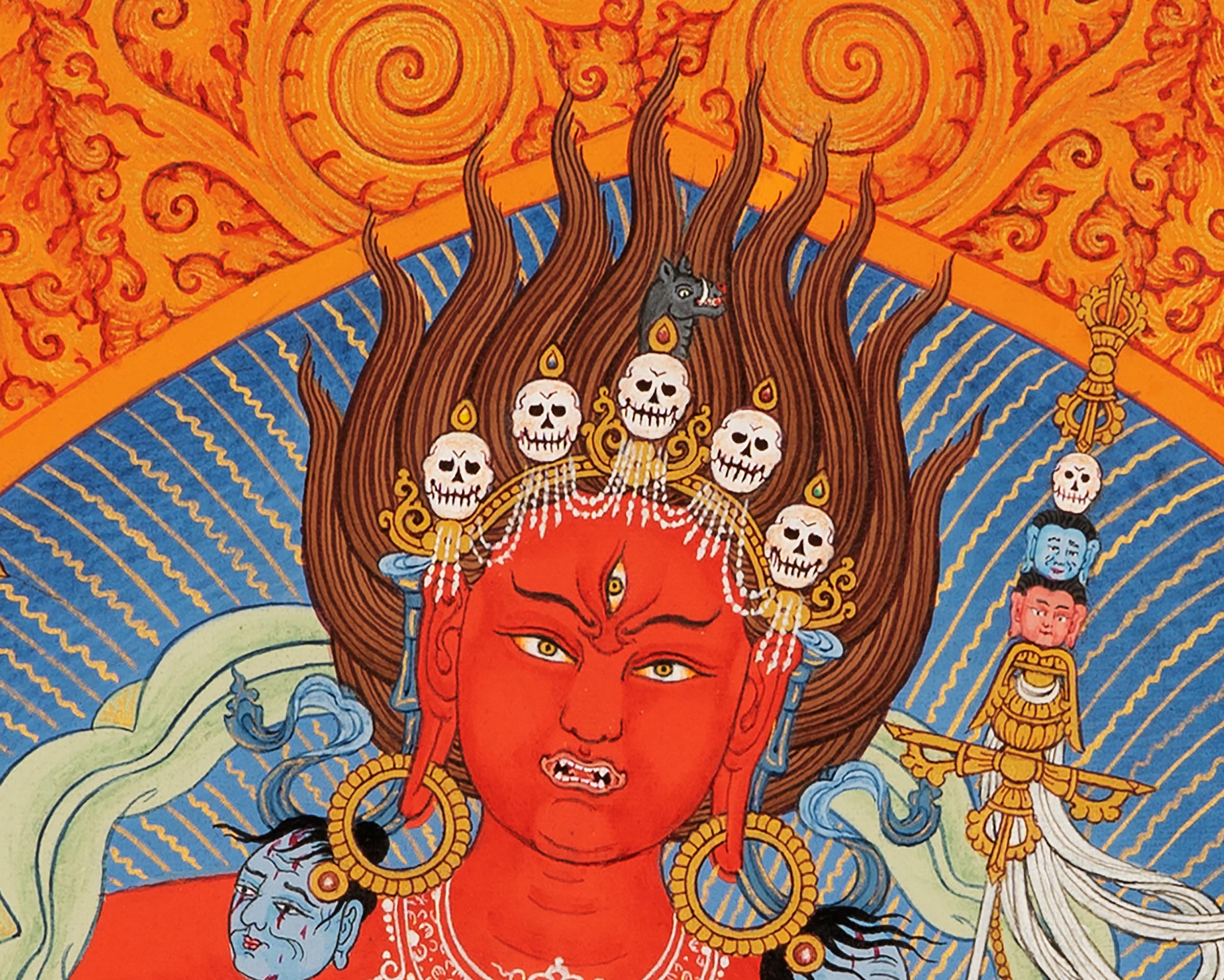 Dakini Vajravarahi Thangka Print | The Goddess of Vajra | Canvas Print for Spiritual Empowerment
