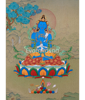 Small Vajradhara Thangka | Primordial Buddha Dorje Chang | Traditional Tibetan Art