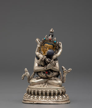 Silver Plated Vajradhara with Consort Statue