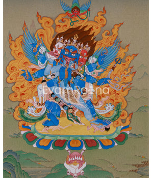 Heruka Vajrakilaya Thangka | Wrathful Deity Yab Yum Art