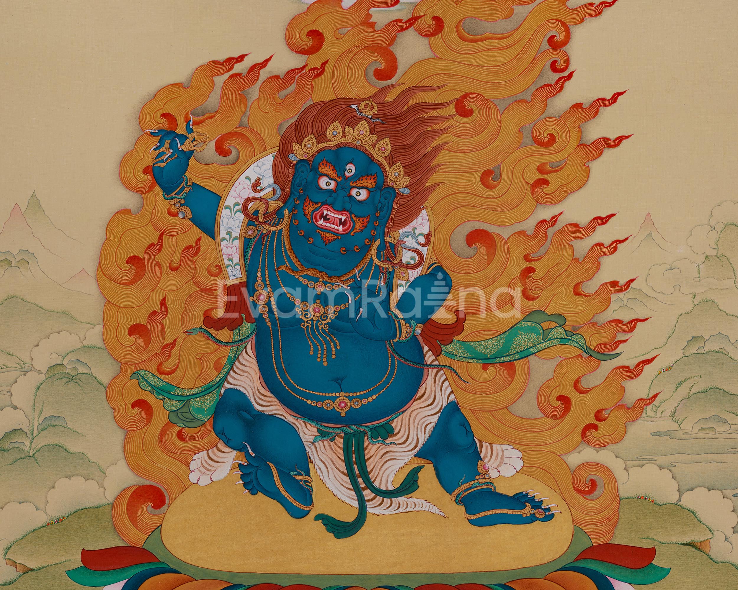 Vajrapani: Shakyamuni’s Protector Thangka | Tibetan Dharmapala