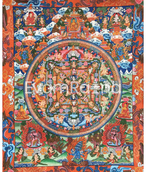 Brocaded Vajrapani Mandala Thangka