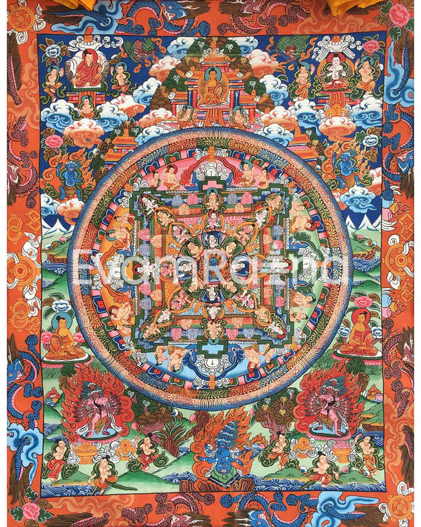 Brocaded Vajrapani Mandala Thangka