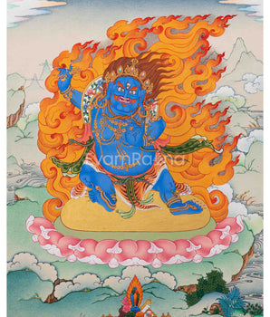 Buddhist Deity Vajrapani Thangka | Vajrayana Wall Decor