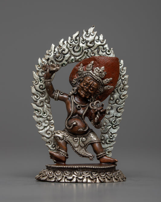 Machine Made Silver Plated Vajrapani Statue