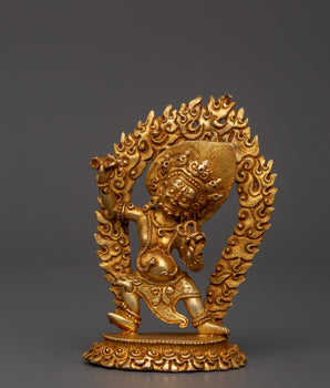 Gold-plated copper Vajrapani statue
