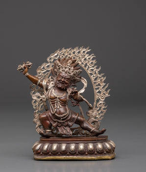 Vajrapani Copper Statue | Buddhist Protector Deity Sculpture