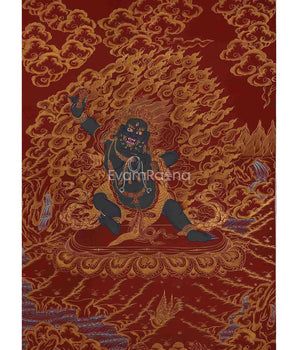 Vajrapani Thangka with Red Background