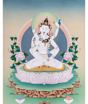 Vajrasattva with Consort Canvas Print | Deity of Purification and Spiritual Transformation