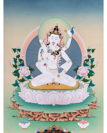 Vajrasattva with Consort Canvas Print | Deity of Purification and Spiritual Transformation