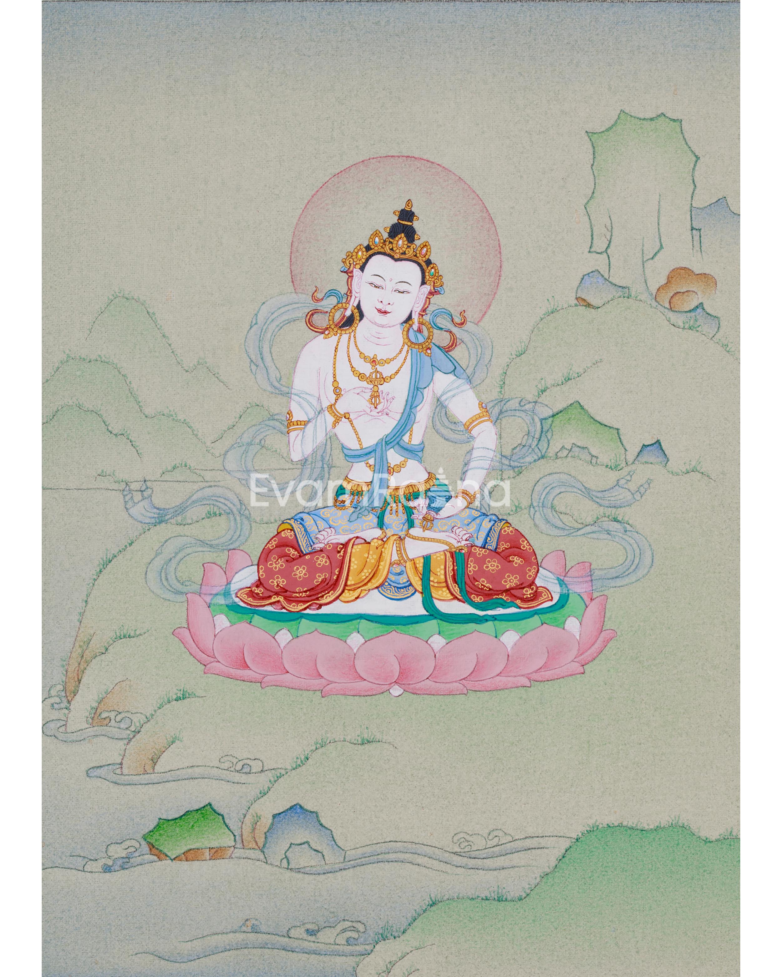 Dorje Sempa Art - Small Hand-Painted Vajrasattva Thangka
