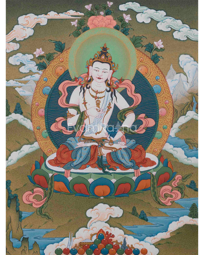 Sacred Vajrasattva Thangka | Traditional Dorje Sempa | For Spiritual Awakening Art