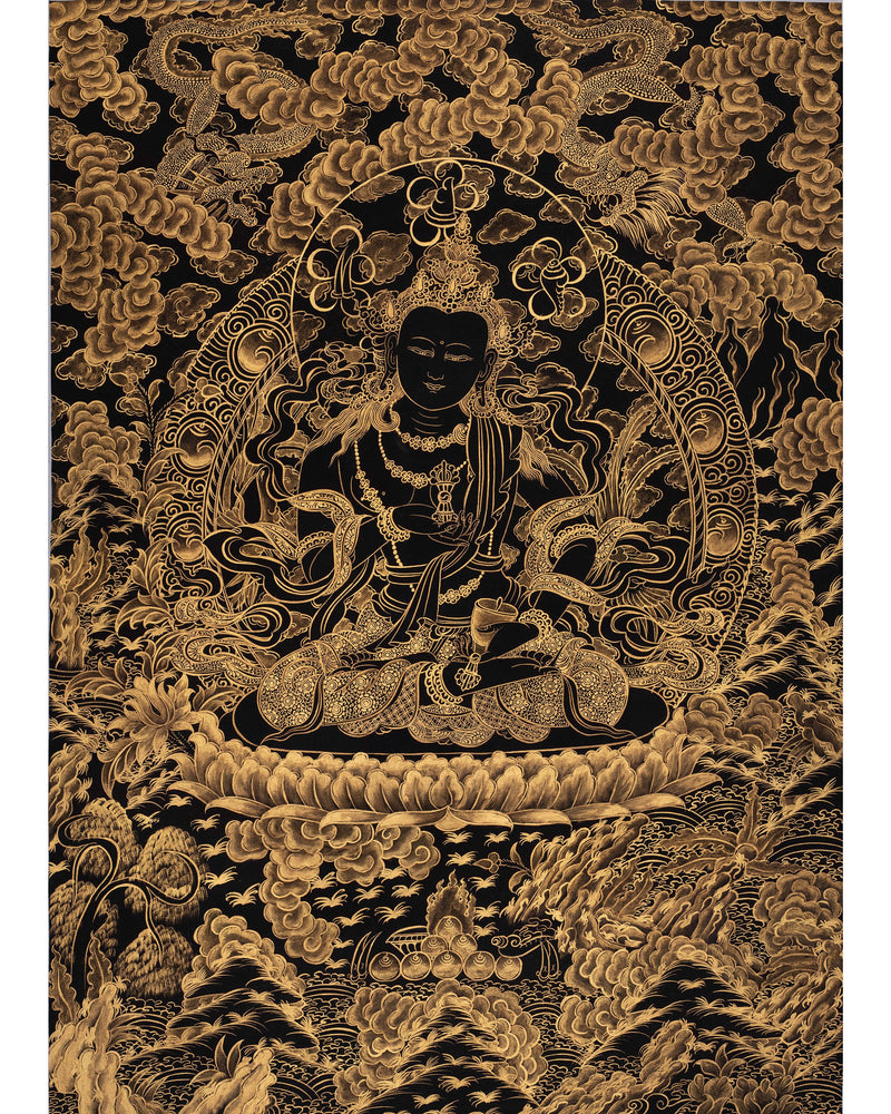 Vajrasattva With Black and Gold Details