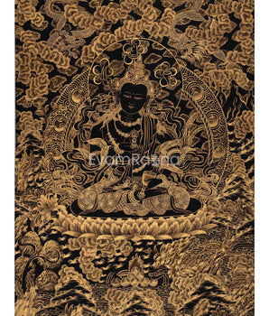 Vajrasattva With Black and Gold Details
