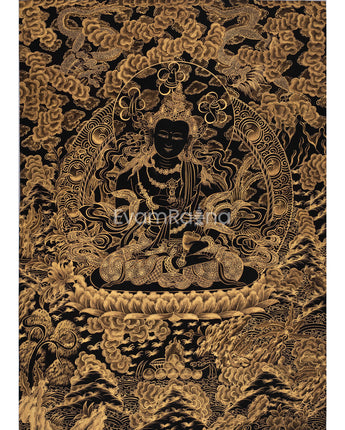Vajrasattva With Black and Gold Details
