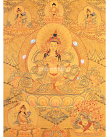 Full Gold Hand-Painted Vajrasattva Thangka 