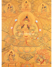 Full Gold Hand-Painted Vajrasattva Thangka