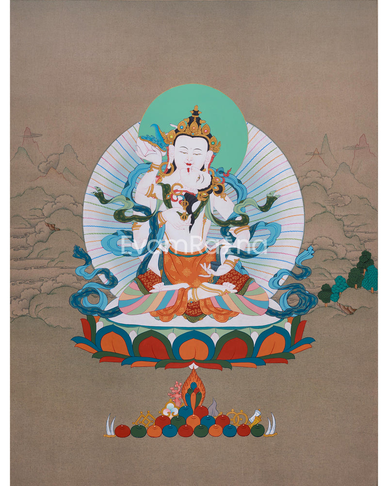 Yabyum Vajrasattva Thangka for Practice