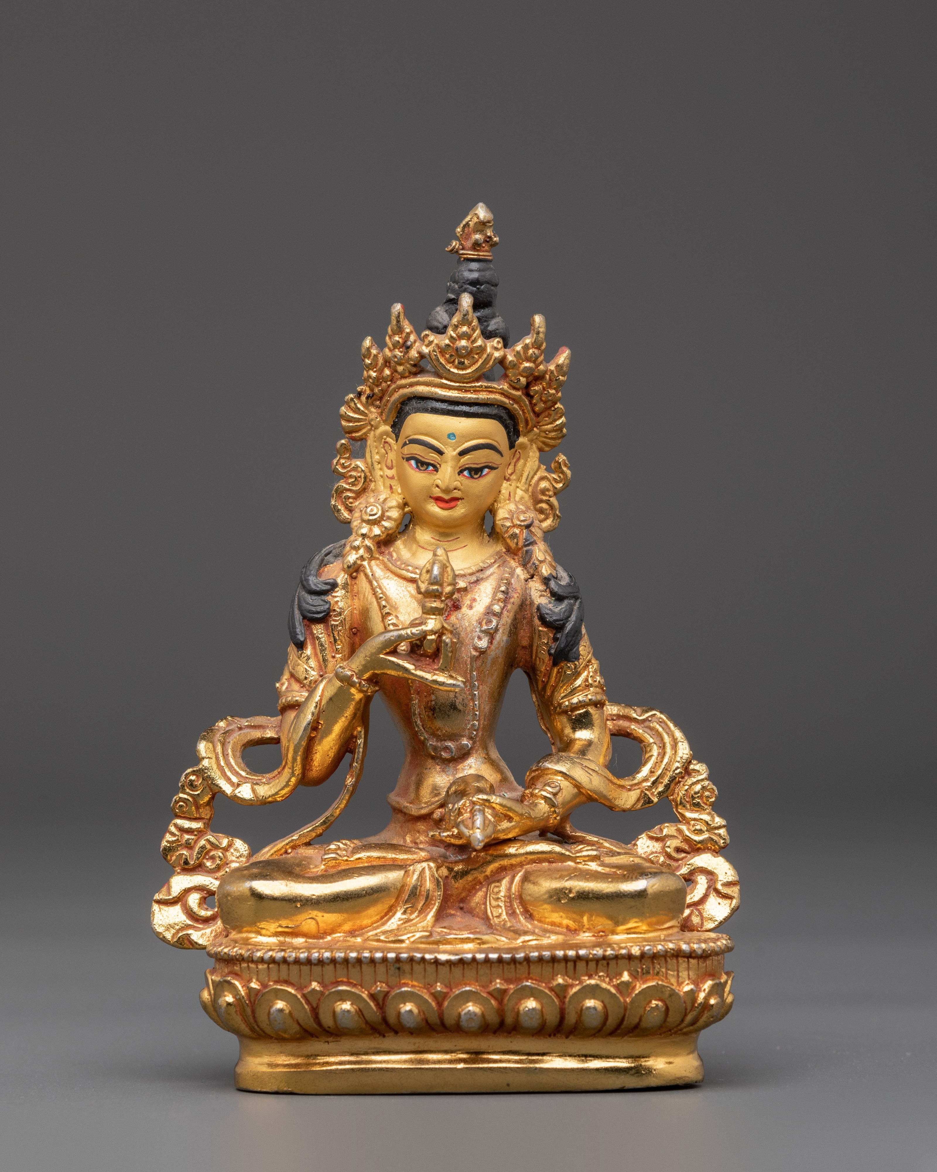 Tibetan Gold Plated Vajrasattva Statue | Buddhist Purification Sculpture