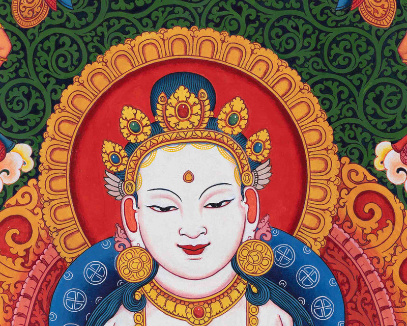 Newari Pauba Art Print For The Practice Of Vajrasattva Mantra | Om Vajrasattva Hum Mantra Practice Art Print