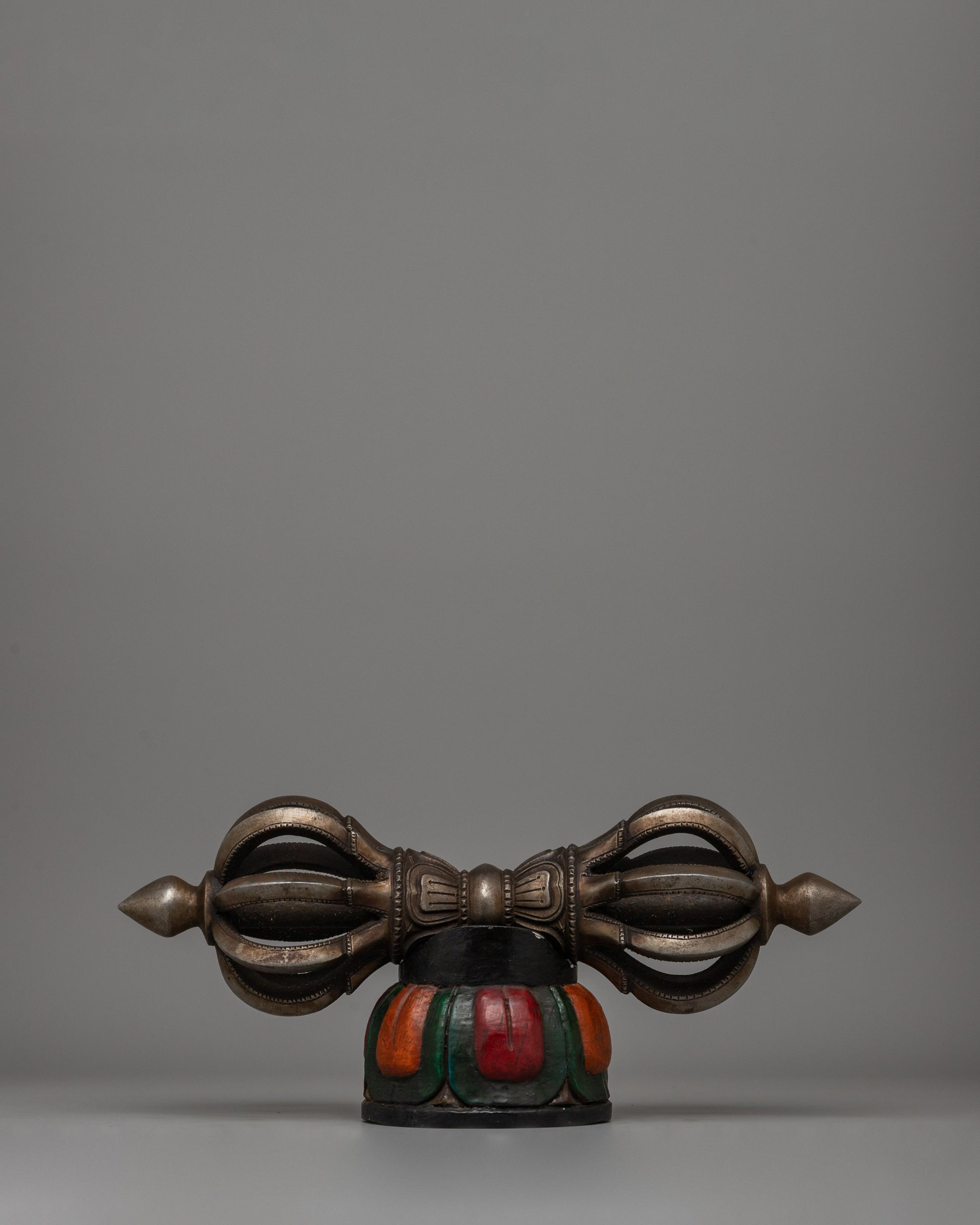 Iron Vajra with Wooden Base