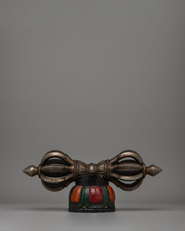 Iron Vajra with Wooden Base