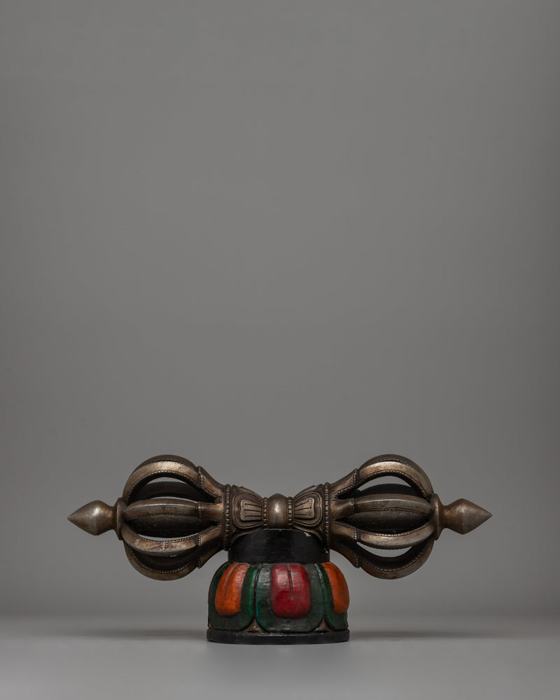 Iron Vajra with Wooden Base