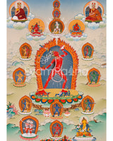 Canvas Print of Vajrayogini with 8 Dakini Thangka | Rare Vajrayana Deities Depiction | High-Quality Print