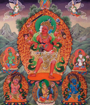 Goddess Vajrayogini Meditation Large Asian Canvas Art Print 