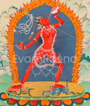 Vajrayogini Dakini Thangka Print | The Divine Feminine Goddess | Spiritual Wall Decoration