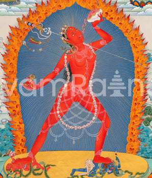 High Quality Vajrayogini Canvas Print |  Karma Gardi Style Dakini Artwork