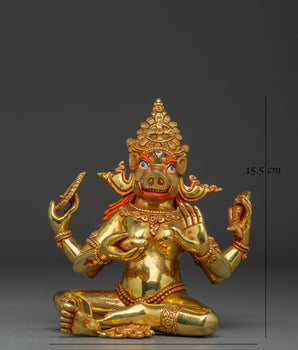 Handcrafted Four-Armed Varaha Statue | Hindu Vishnu Boar Avatar