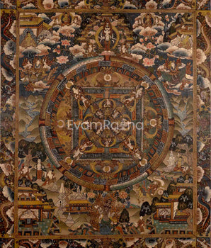 Original Handmade Vintage Buddha Mandala Thangka | Meditation and Yoga