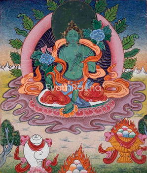 Vintage Green Tara Thangka