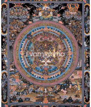 Vintage Hand-Painted Buddha Mandala