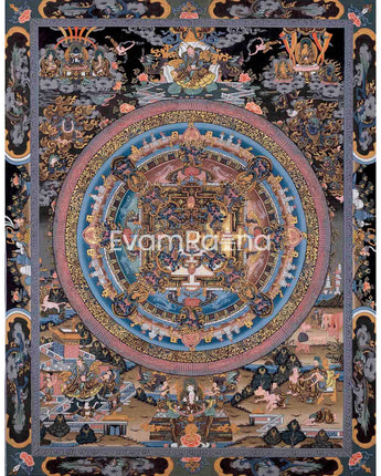 Vintage Hand-Painted Buddha Mandala