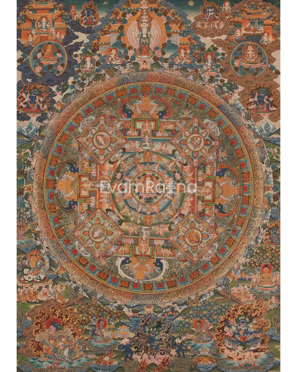 Vintage Mandala Thangka Painting 