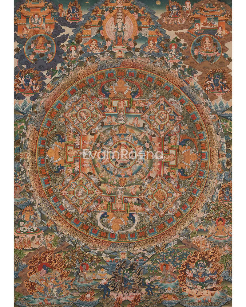 Vintage Mandala Thangka Painting 