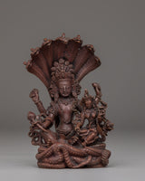Oxidized Copper Vishnu Statue