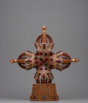 Crystal Double Vajra with Stand