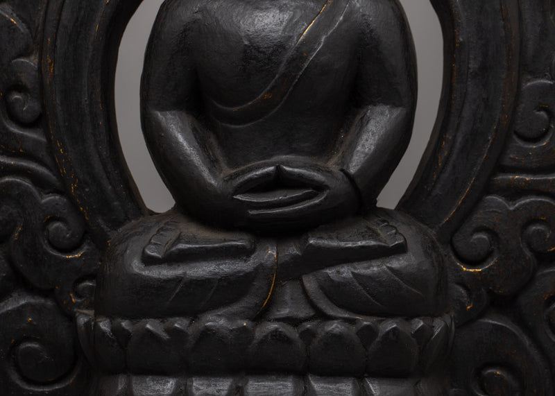 Wooden Amitabha Buddha Statue | Ideal for Spiritual Homes & Meditation Areas